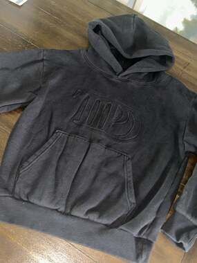 Taylor Swift The Tortured Poets Department Black Embossed TTPD Hoodie Size Small